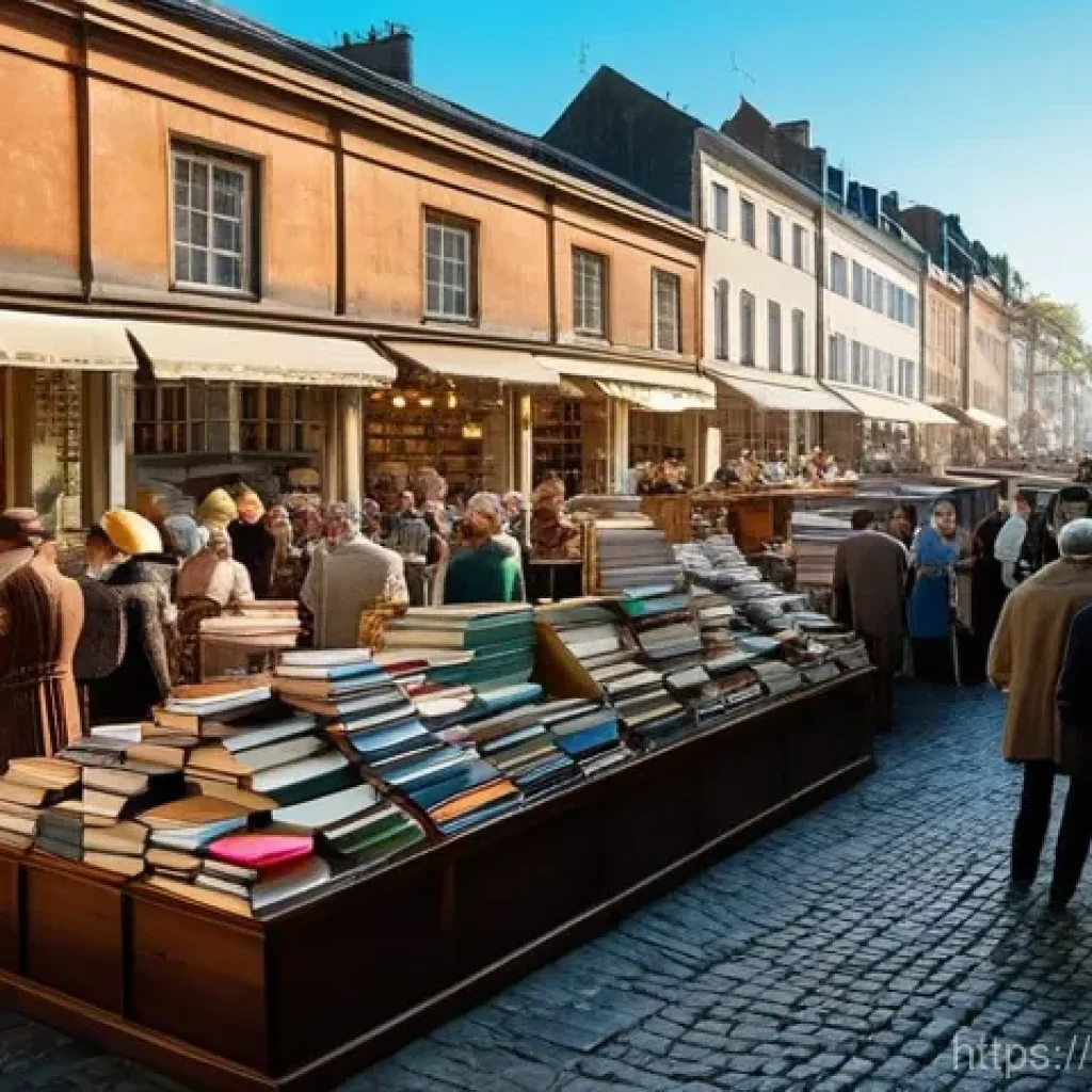 유럽 빈티지 시장 투어 후기 - **Prompt 1: Bustling European Vintage Market Scene**
"An eye-level, vibrant wide shot of a bustl...