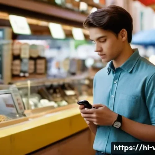 Home 27 중고시장 거래 시 주의사항 - **Prompt 1: Safe Public Transaction & Inspection**
"A bright, well-lit scene at a bustling publi...